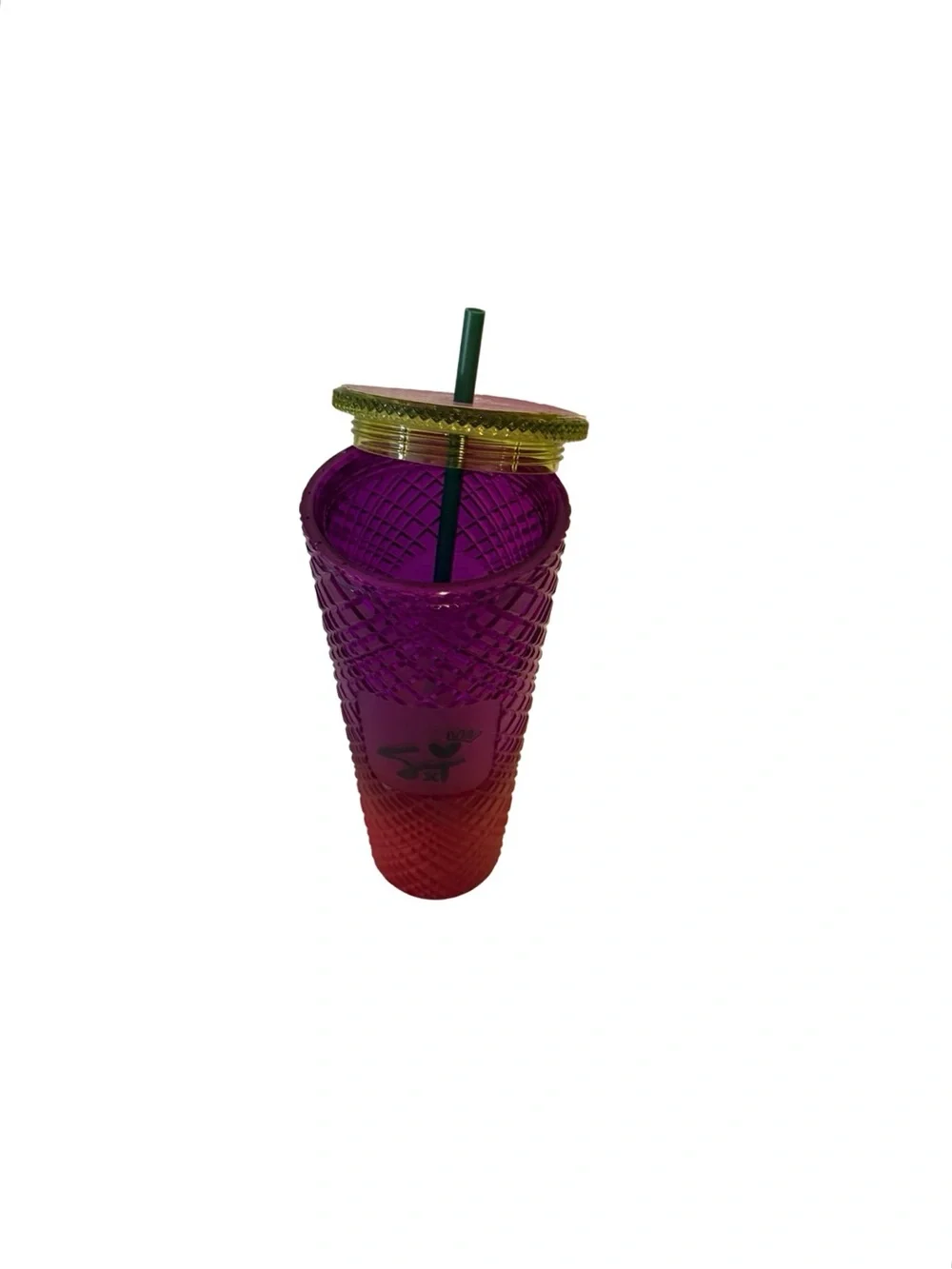 Brand New Shea Anthony x Starbucks tumbler with diamond pattern and straw